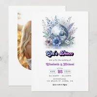 Retro Disco Garden Wedding RSVP QR Code Invitation