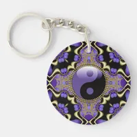 Gold Purple Energy YinYang Key Chain