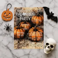 Rustic Pumpkin Patch Halloween Party Invitation