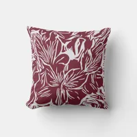 Abstract tropical flower botanical throw pillow