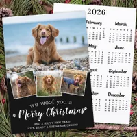 Pet Photo Woof Merry Christmas Dog 2026 Calendar Holiday Card