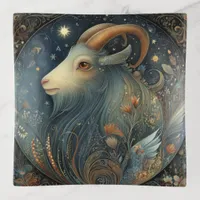 Capricorn Goat Zodiac Astrology Celestial Birthday Trinket Tray