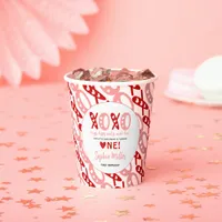 XOXO Hugs & Kisses Valentine's Day 1st Birthday Paper Cups