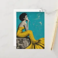 Unique Retro Mermaid Postcard
