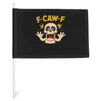 Halloween F-Caw-F Skull Car Flag