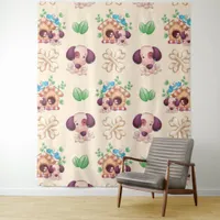 Adorable Dog Pattern  Tapestry