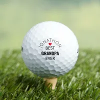 Best Grandpa Ever Name Heart Golf Balls