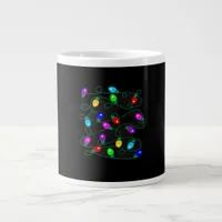 Christmas Lights -Let's Get Lit Lights- Merry & Br Giant Coffee Mug
