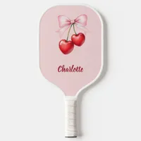 Cherry bow pink name pickleball paddle