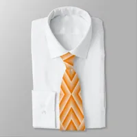 Modern striped pattern in shades of orange neck tie