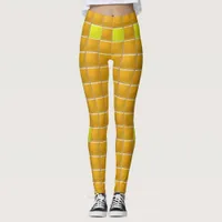 Leggings - Mosaic Orange Tiles