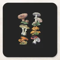 Cottagecore Mushrooms Goblincore Aesthetic Mushroo Square Paper Coaster
