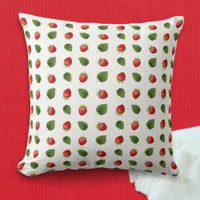 Colorful Fresh Fruit Strawberries Monogrammed Throw Pillow