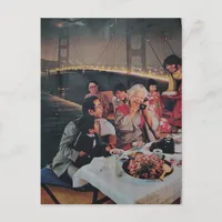 A Family Scenic Dinner at the Bridge Postcard