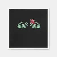 Halloween Skeleton Hands With Heart Classic Napkins