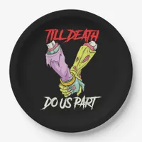 Till Death Do Us Part Zombie Hands Death Pastel Go Paper Plates
