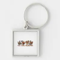 Skeleton Coffee Cups Coffee Lover Keychain