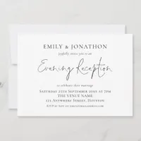 Elegant Script Any Color Wedding Evening Reception Invitation