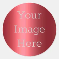 Create Your Own Metallic Red Faux Foil Classic Round Sticker