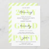 Green Typography Modern Online Graduation Party Invitation