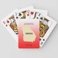 Playing Cards - Georgia State Map with City