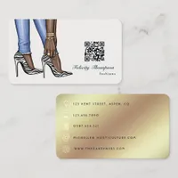 Glam Chic Gold Fashion Designer QR Code Business C Card