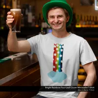 Bright Rainbow Four-Leaf Clover Minimalist T-Shirt