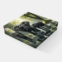 Mama and Baby Elephant in African-Rainforest Paperweight