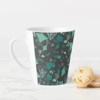 Stingrays Ocean Reef Pattern on Grey Latte Mug