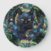 Black Cat and Celestial Moon Wall Clock