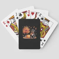 Black Labradoodle It’s Fall Y’all Pumpkin Autumn Poker Cards