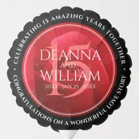 Elegant 15th Rose Wedding Anniversary Celebration Balloon