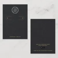 Black Add Your Logo Hoop Earring Display Card