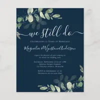 Budget Eucalyptus Vow Renewal Invitation