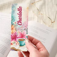 Coffee Cup Bible Flowers Personalized Bookmarks