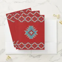 Southwest Mesas Red & Turquoise Pocket Folder Set