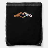 Skeleton Hands Heart Show Clean Graphic Mood Drawstring Bag