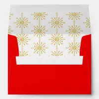 Retro Atomic Mid-Century Mod Red & Gold Starburst Envelope