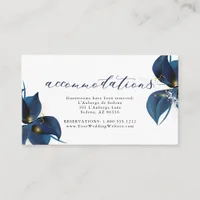 Modern Deep Indigo Blue Guest Accommodations Enclosure Card