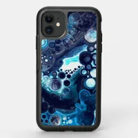 Deep Blue and White Marble Fluid Art OtterBox Symmetry iPhone 11 Case