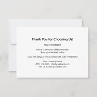 Custom Minimalist Modern Branded Business Logo Thank You Card