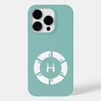 Futuristic Circle With Sci-Fi Monogram Mint Green Case-Mate iPhone 14 Pro Case