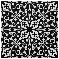 Black and White Elegant Vintage Damask Pattern Fabric