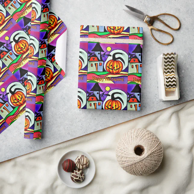 Halloween pumpkin 2 wrapping paper