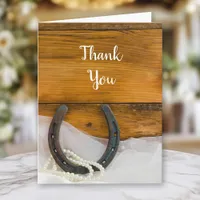 Horseshoe Pearls Western Barn Wedding Thank You