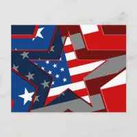 Amerrican Flag Star Pattern, ZSSG Postcard