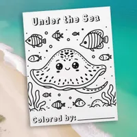 Cute Sting Ray in the Sea | Kid's Coloring Page