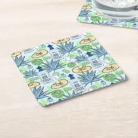 Tequila Drinker Cool Cocktail Party Square Paper Coaster