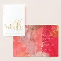 Joy To The World Christmas Carol Names Angel Foil Card