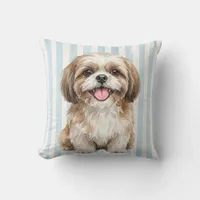 Shih Tzu Watercolor Pillow Decor